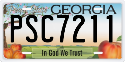 GA license plate PSC7211