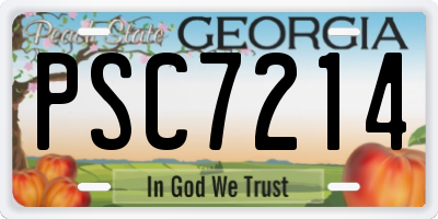 GA license plate PSC7214