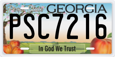 GA license plate PSC7216
