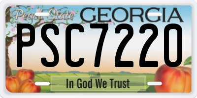 GA license plate PSC7220
