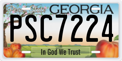 GA license plate PSC7224