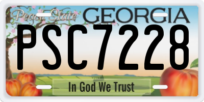 GA license plate PSC7228