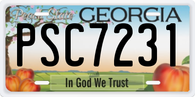 GA license plate PSC7231