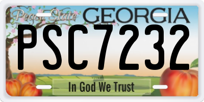 GA license plate PSC7232