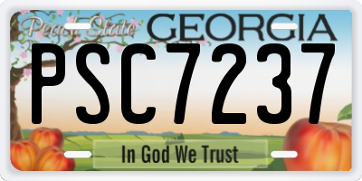 GA license plate PSC7237