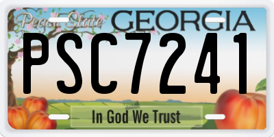 GA license plate PSC7241