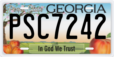 GA license plate PSC7242