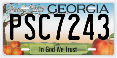 GA license plate PSC7243