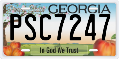 GA license plate PSC7247