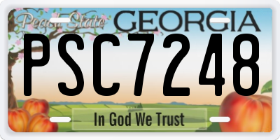 GA license plate PSC7248