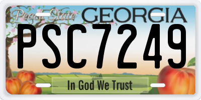GA license plate PSC7249