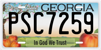 GA license plate PSC7259