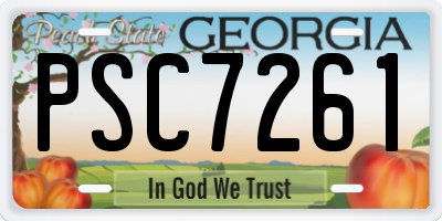 GA license plate PSC7261