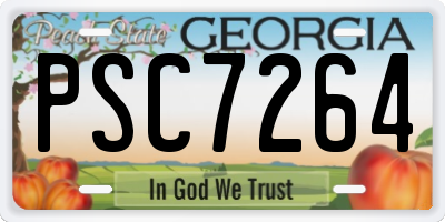 GA license plate PSC7264