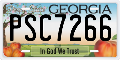 GA license plate PSC7266