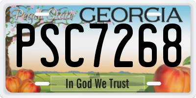 GA license plate PSC7268
