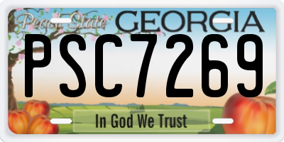 GA license plate PSC7269