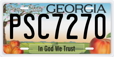 GA license plate PSC7270