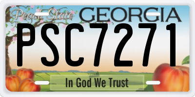 GA license plate PSC7271