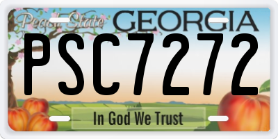 GA license plate PSC7272