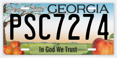 GA license plate PSC7274