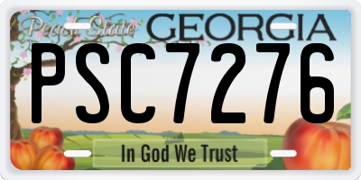 GA license plate PSC7276