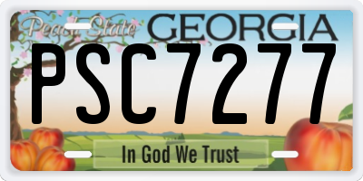 GA license plate PSC7277