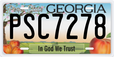 GA license plate PSC7278