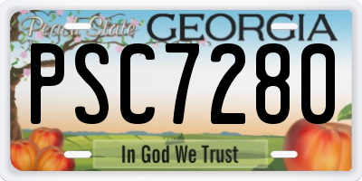 GA license plate PSC7280