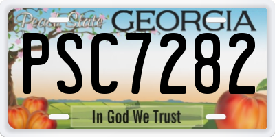 GA license plate PSC7282