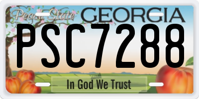 GA license plate PSC7288