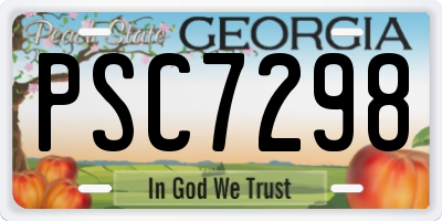 GA license plate PSC7298