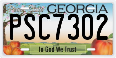 GA license plate PSC7302
