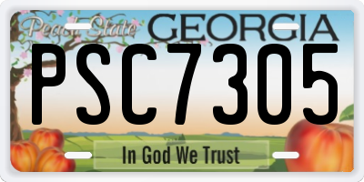 GA license plate PSC7305