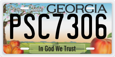 GA license plate PSC7306