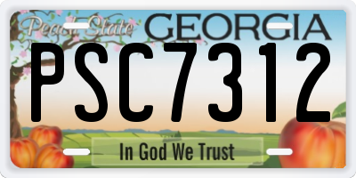 GA license plate PSC7312