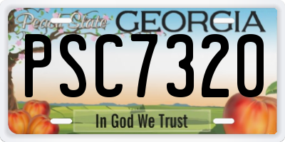 GA license plate PSC7320