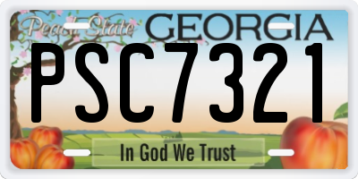 GA license plate PSC7321