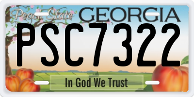 GA license plate PSC7322
