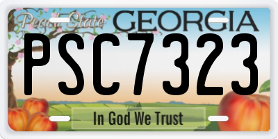 GA license plate PSC7323
