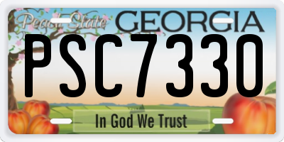 GA license plate PSC7330