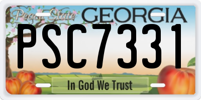 GA license plate PSC7331