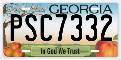 GA license plate PSC7332