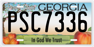 GA license plate PSC7336