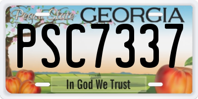 GA license plate PSC7337