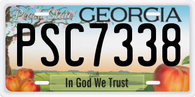 GA license plate PSC7338