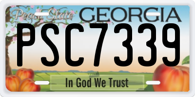 GA license plate PSC7339