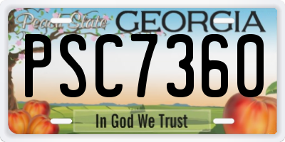 GA license plate PSC7360
