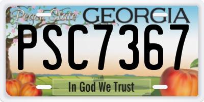 GA license plate PSC7367