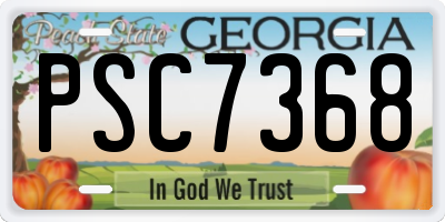 GA license plate PSC7368